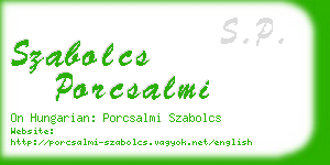 szabolcs porcsalmi business card